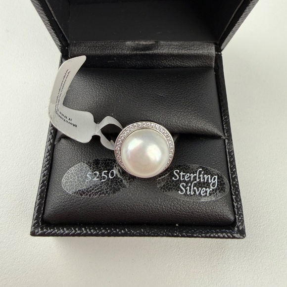 R.H. Macy & Co Womens Sterling Silver Freshwater Cultured Pearl Statement Ring - Picture 3 of 10